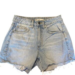Garage Blue Jean Shorts Distressed High-Waisted